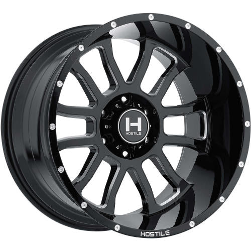 Hostile Gauntlet Black Milled 22x10 -25mm
