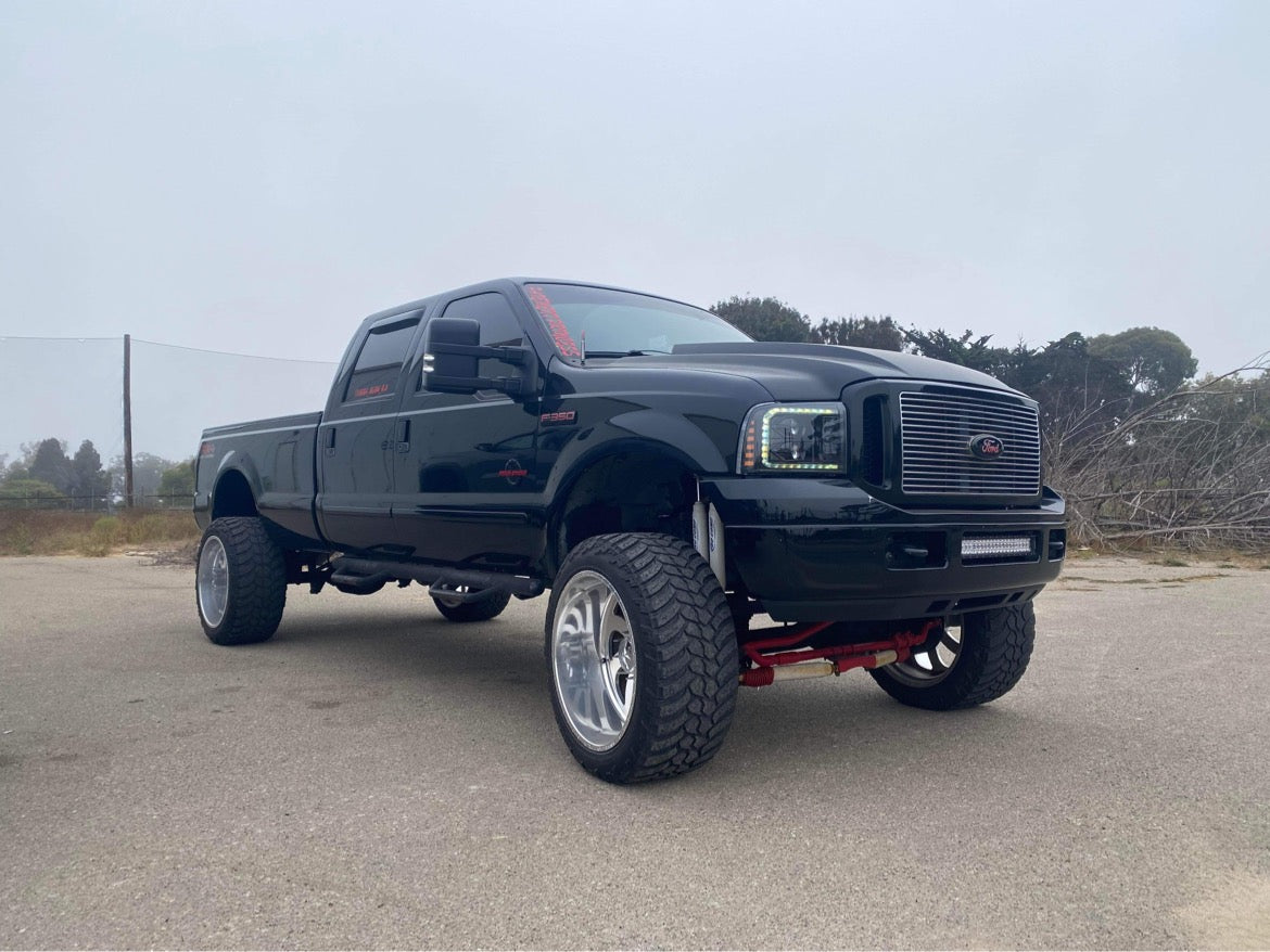 Black LED DRL Headlights For 2005-2007 Ford F250 F350 F450 F550 Super Duty