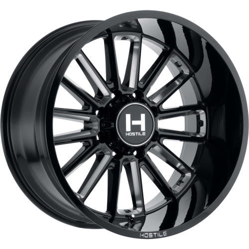 Hostile Predator Black Milled 22x12 -44mm