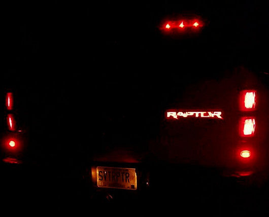 2009-2014 Ford F150 RAPTOR Illuminated Tailgate Emblem - RAPTOR RED ILLUMINATION