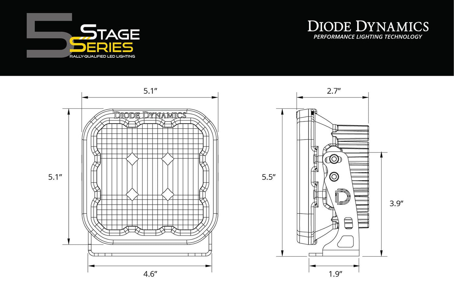 Diode Dynamics SS5 Yellow LED Pods (Set) Universal