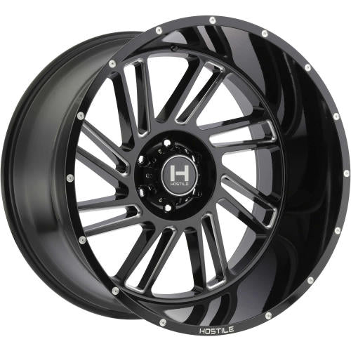 Hostile Stryker Black Milled 22x12 -44mm